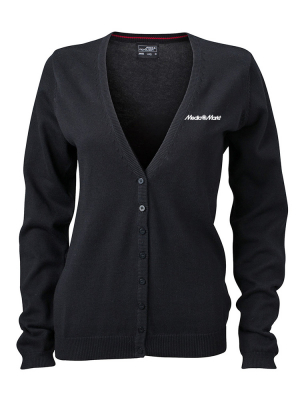 Damen V-Neck Cardigan Schwarz